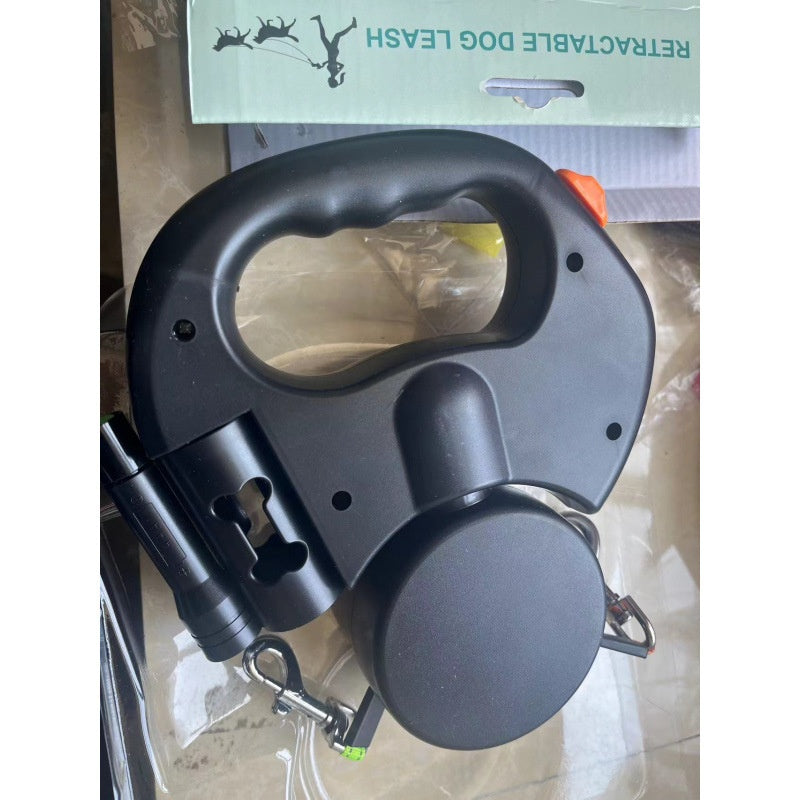 One to two dog leash medium-sized and small dog teddy 2-in-1 dual head automatic retractable dog leash
